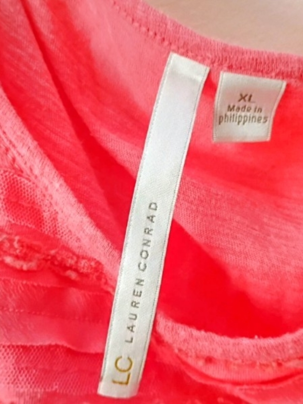 LC Lauren Conrad Coral Ruffle-Front Short Sleeve Tee - Picture 2 of 2